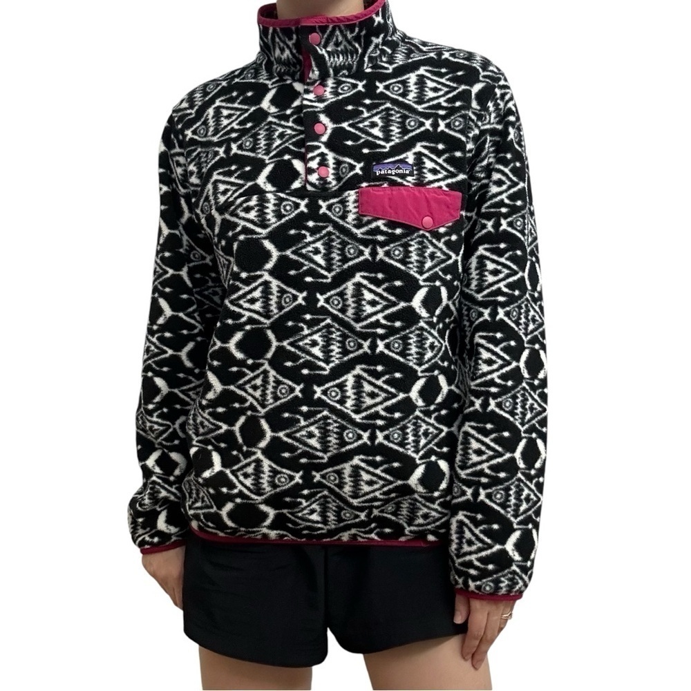 Patagonia Synchilla Sweatshirt Snap Neck Patterned Aztec Women’s Size Small